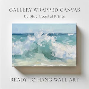 Seascape Art Canvas Ocean Wave Painting Beach Art Print Ocean Theme Painting Wave Wall Art Large Canvas Blue Beach Wall Decor Coastal Art