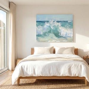 Abstract Crashing Wave Painting Print Vintage Coastal Painting Ocean Waves Art Print Wave Wall Art Beach House Wall Art Ocean Painting image 15