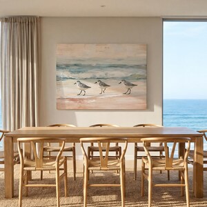 Lienzo vintage de playero con diseño de Florida para decoración de casa de playa, pintura de aves con olas oceánicas apagadas, colgante de pared para oficina, decoración costera bohemia imagen 20