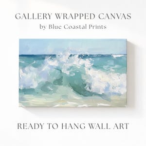 Seascape Art Canvas Ocean Wave Painting Beach Art Print Ocean Theme Painting Wave Wall Art Large Canvas Blue Beach Wall Decor Coastal Art