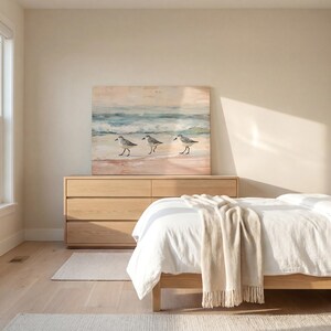 Lienzo vintage de playero con diseño de Florida para decoración de casa de playa, pintura de aves con olas oceánicas apagadas, colgante de pared para oficina, decoración costera bohemia imagen 17