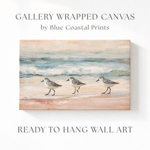 Lienzo vintage de playero con diseño de Florida para decoración de casa de playa, pintura de aves con olas oceánicas apagadas, colgante de pared para oficina, decoración costera bohemia imagen 1