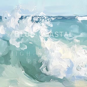 a painting of a large wave in the ocean