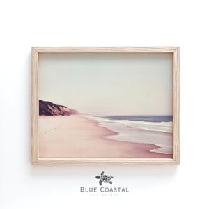 Vintage California Beach Print Soft Coastal Landscape Boho Beach House Decor Neutral Beach Painting Muted California Coastal Wall Art