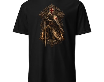 十字軍テンプル騎士団シャツ 中世聖戦十字架グラフィックTシャツ #4
