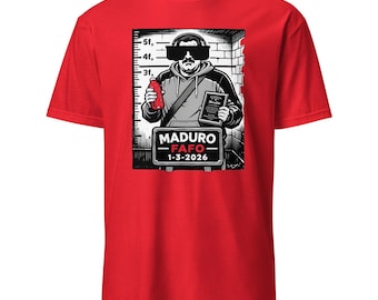 マドゥロFAFOパロディシャツ - 政治風刺マグショットミームグラフィックTシャツギフト