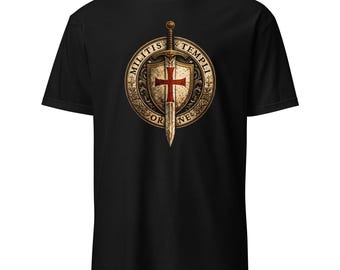 十字軍テンプル騎士団シャツ 中世聖戦十字架グラフィックTシャツ #8