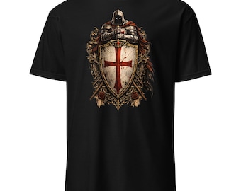 十字軍テンプル騎士団シャツ 中世聖戦十字架グラフィックTシャツ #13