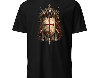 十字軍テンプル騎士団シャツ 中世聖戦十字架グラフィックTシャツ #3