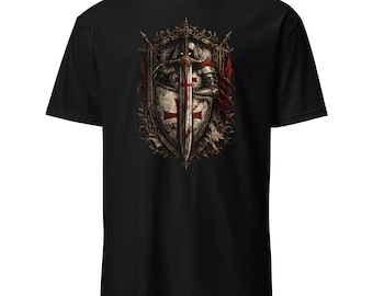 十字軍テンプル騎士団シャツ 中世聖戦十字架グラフィックTシャツ #28