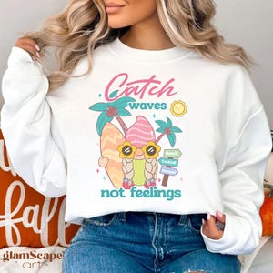 Catch Waves Not Feelings PNG, Summer Png, Retro Summer Png, Trendy summer Png, Hello Summer Png, Summer Sublimation, Sublimation Designs