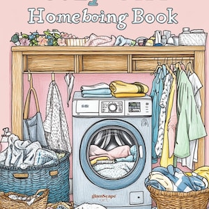 Coloring Book Bundle, Cozy and Cute Girl Homebody, Cute, Cozy and Comfy 100 + Digital Coloring Pages, instant download pdf, Bold and Easy