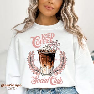 Iced Coffee Social Club Png, Trendy coffee png, Coffee Lover Png, Retro Coffee Png, Coquette Png, Coffee Png, Mom Png, Sublimation Designs