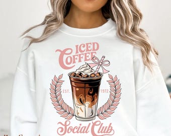 Iced Coffee Social Club Png, Trendy coffee png, Coffee Lover Png, Retro Coffee Png, Coquette Png, Coffee Png, Mom Png, Sublimation Designs