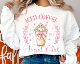 Iced Coffee Social Club Png, Trendy coffee png, Coffee Lover Png, Retro Coffee Png, Coquette Png, Coffee Png, Mom Png, Sublimation Designs