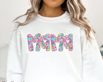 Preppy Mama Floral Glitter Png, Retro Boho Floral Mama with kids names Png, Everyday Png, Custom Preppy Mama Design, Checkered Sublimation