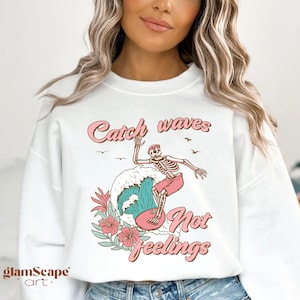 Catch Waves Not Feelings PNG, Summer Png, Retro Summer Png, Trendy summer Png, Hello Summer Png, Summer Sublimation, Sublimation Designs