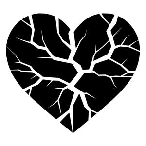 SVG-bestand met gebroken/verbrijzeld hart voor CNC