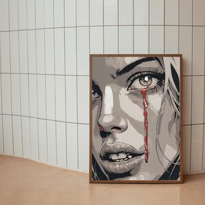 Printable Wall Art | Tear Drop Digital Wall Art | Trendy Wall Art | Comic Book Aesthetic