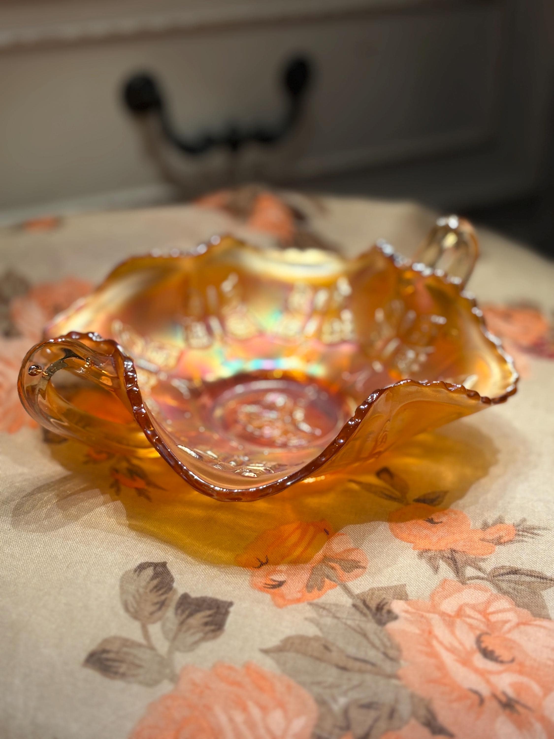 Orange Carnival Glass Butterfly - Etsy