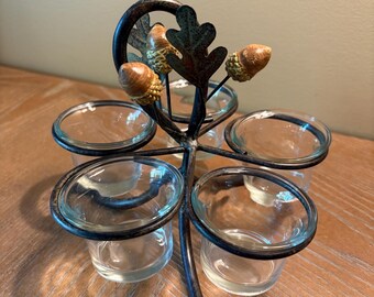 Fall Metal Tea Light Candle Holder | Centerpiece | Decor | Fall Table Decor