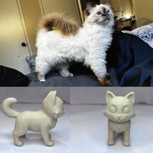 Custom 3D Pet Figurine from Photo – Paintable Gift Keepsake