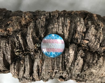 Snake Shed pin trans pride flag