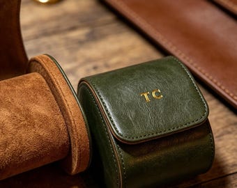 Scatola per orologi in pelle personalizzata, custodia per orologi in pelle su misura, astuccio per orologi personalizzato, regali per testimoni di nozze, custodia da viaggio per orologi, regalo di nozze