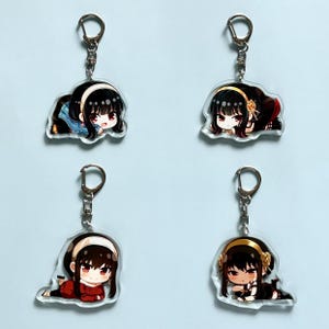 Spy Family  Acrylic Keychain Double Side, Anime Keychain, Loid Forger, Anya Forger, Yor Forger, Anime Keychain, Anime Gift