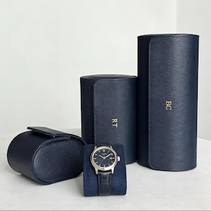 Personalized Leather Watch Box, Custom Leather Watch Case, Custom Watch Roll, Wedding groomsmen gifts, Watch travel case, Father's Day gift