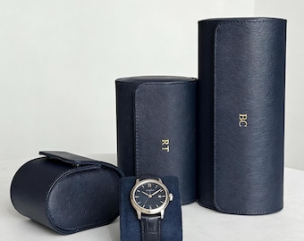 Caja de reloj de cuero personalizada, estuche de reloj de cuero personalizado, estuche de reloj personalizado, regalos para padrinos de boda, estuche de viaje para reloj, regalo para el Día del Padre