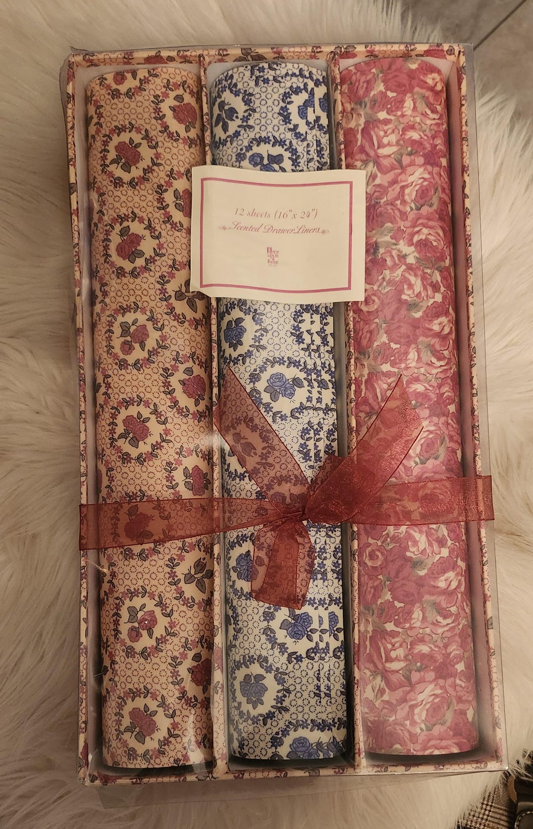 Vintage Scented Drawer Liners in Original Box. Three Different Rose ...