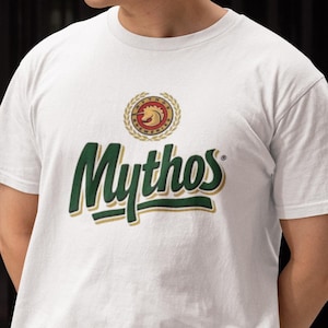 Retro Mythos öl-T-shirt: Ekologisk bomull, grekisk lager-souvenir