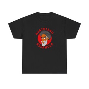 Ayatollah Asaholla Simpsons T-Shirt | Funny Conflict Joke Tee | Risky Humour Comedy Gift | USA Cartoon Comedy Gift