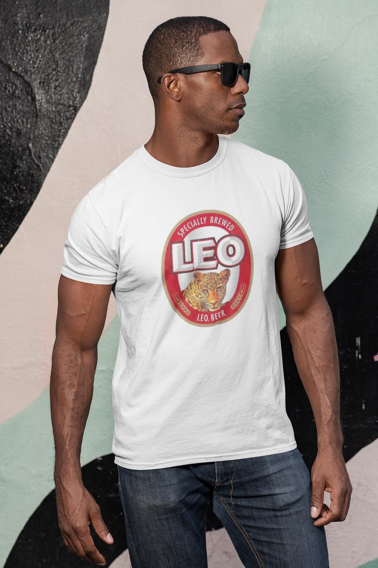 Leo Beer Logo Tee | Thailand Leopard Lager Graphic T-shirt | Thai