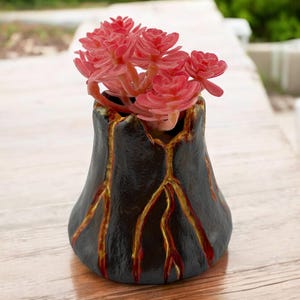 Mini Volcano Succulent Planter: Lava-Inspired Plant Pot