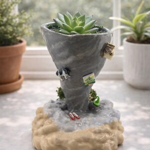 Tornado Succulent Planter: Wizard of Oz Inspired Big Plant Pot