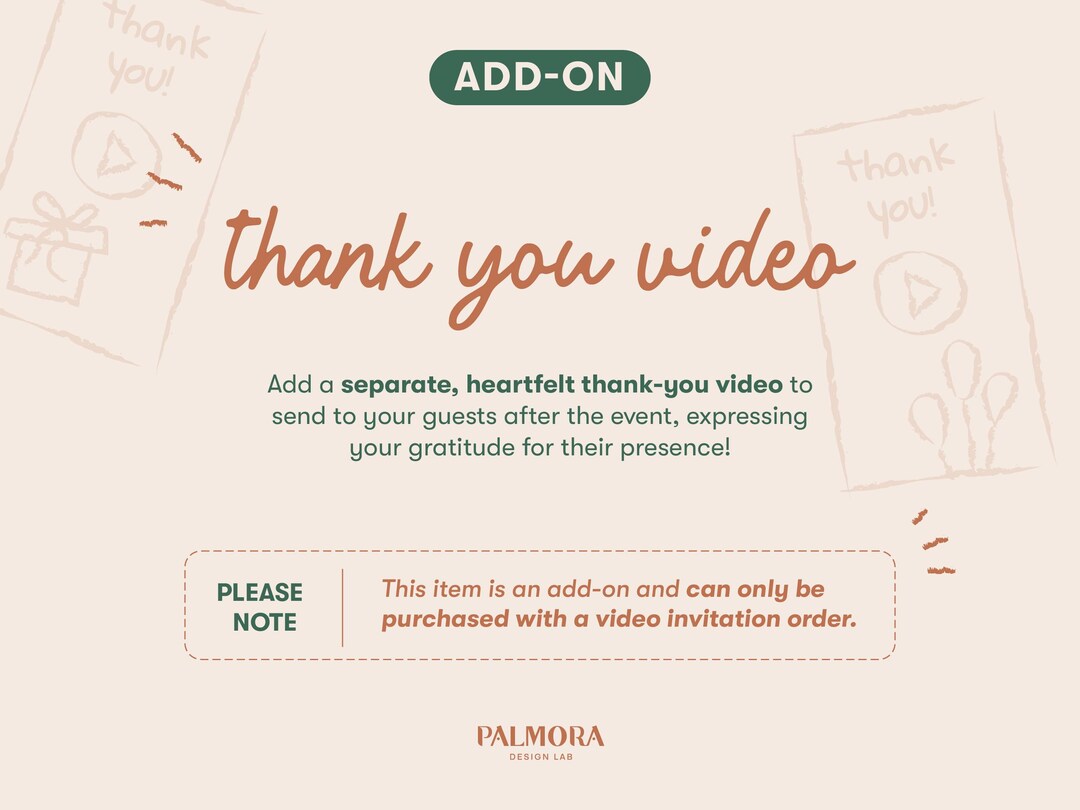 Add-on: Personalized Thank You Video Message - Etsy