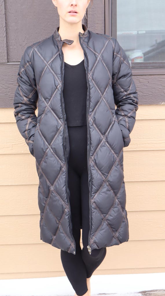 Vintage Moncler Norme Afnor G32-003 Long Down Coat With Leather