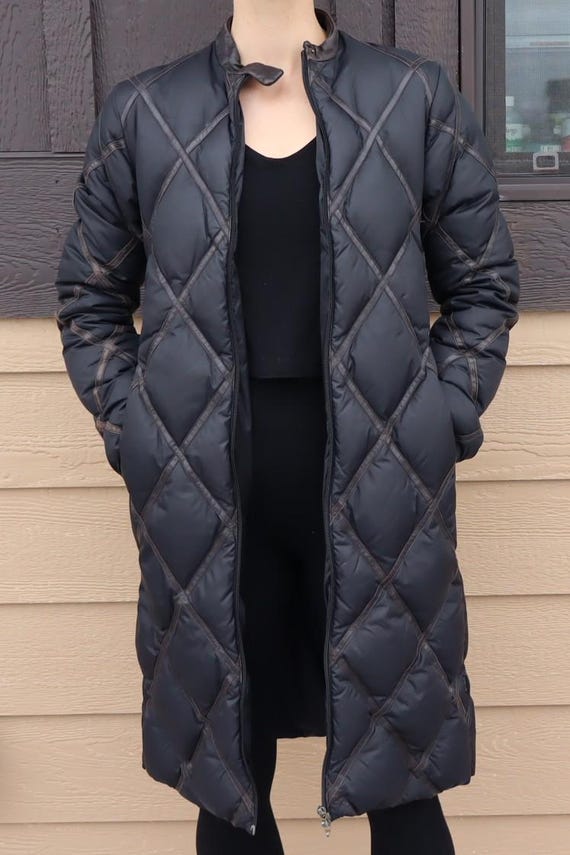Vintage Moncler Norme Afnor G32-003 Long Down Coat With Leather