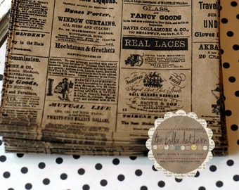Kraft Newsprint Paper bags 6x9 set of 500 -  Newsprint Party Sacks -  Vintage Newsprint Paper bags - Newsprint Merchandise bags - Party bags