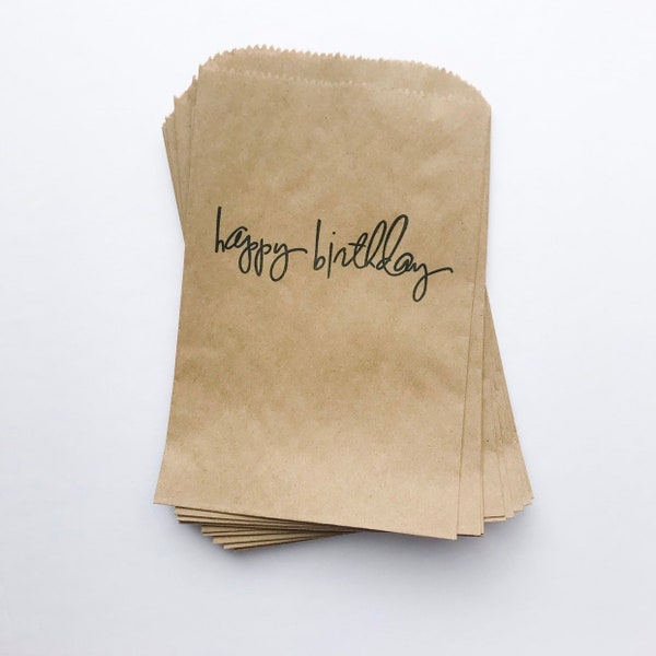 Joyeux anniversaire sacs de fête en papier kraft - 5 x 7 joyeux anniversaire - sacs de cadeaux d'anniversaire - sacs de cadeaux - sac kraft - sac Kraft recyclé