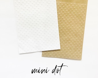 MINI Polka Dot Embossed Party Bags - 4x6 Kraft bag Polka Dots - Kraft bag - Polka dot bag - Kraft Polka Dot Party bag -Kraft Paper Gift Bag