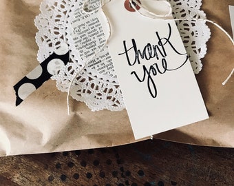 Thank you tags - Thank you gift tag - Wedding thank you tags - Wedding gift tag - Birthday party Thank You - White tags - Thank You - Party