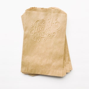 Thank You Kraft Party Bags - Thank you Embossed Party Gift Bag - Thank you - Kraft Bag - Embossed Kraft Bag - Thank you Gift bag - Embossed