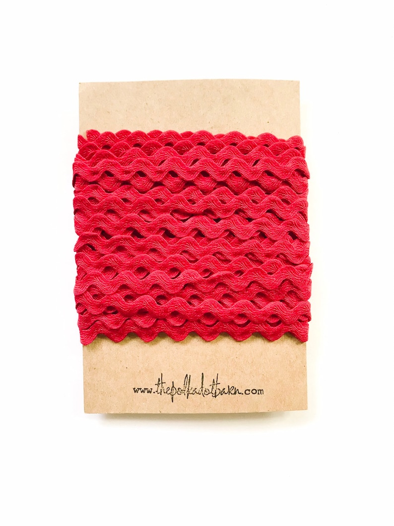 Red fabric trim Red ribbon Crimson Zig Zag trim Red trim Sewing trim Red Ric Rac 12 inch 10 yards Ric Rac Red Ric Rac