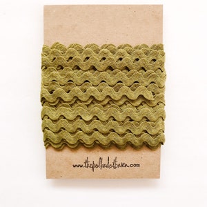 OLIVE GREEN Mini Ric Rac Olive Green Ric Rac Green Zig Zag trim Polyester green ric rac Sewing trim Pretty packaging trim-Ric Rack image 1