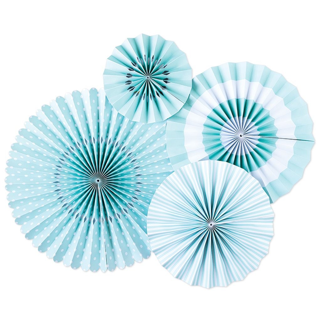 Sky Blue Basic Party Fans Party Paper Fans Blue Party Etsy