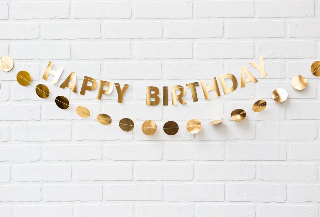 Gold Happy Birthday Banner Birthday Banner Gold Foil Happy | Etsy