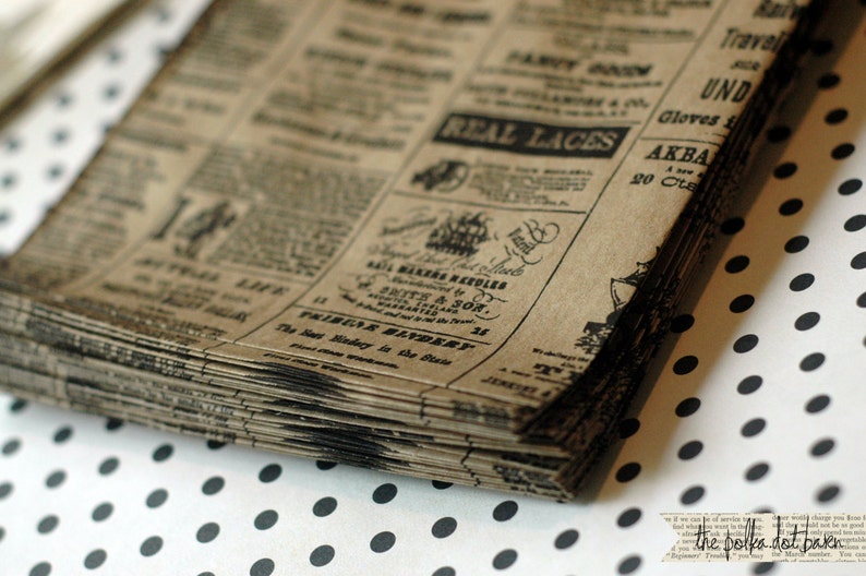 Kraft Newsprint Paper Bags 6x9 Set of 100 Newsprint Party Etsy